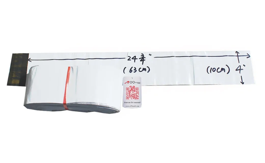 100pcs White Long Poly Mailer Express Envelopes Bag