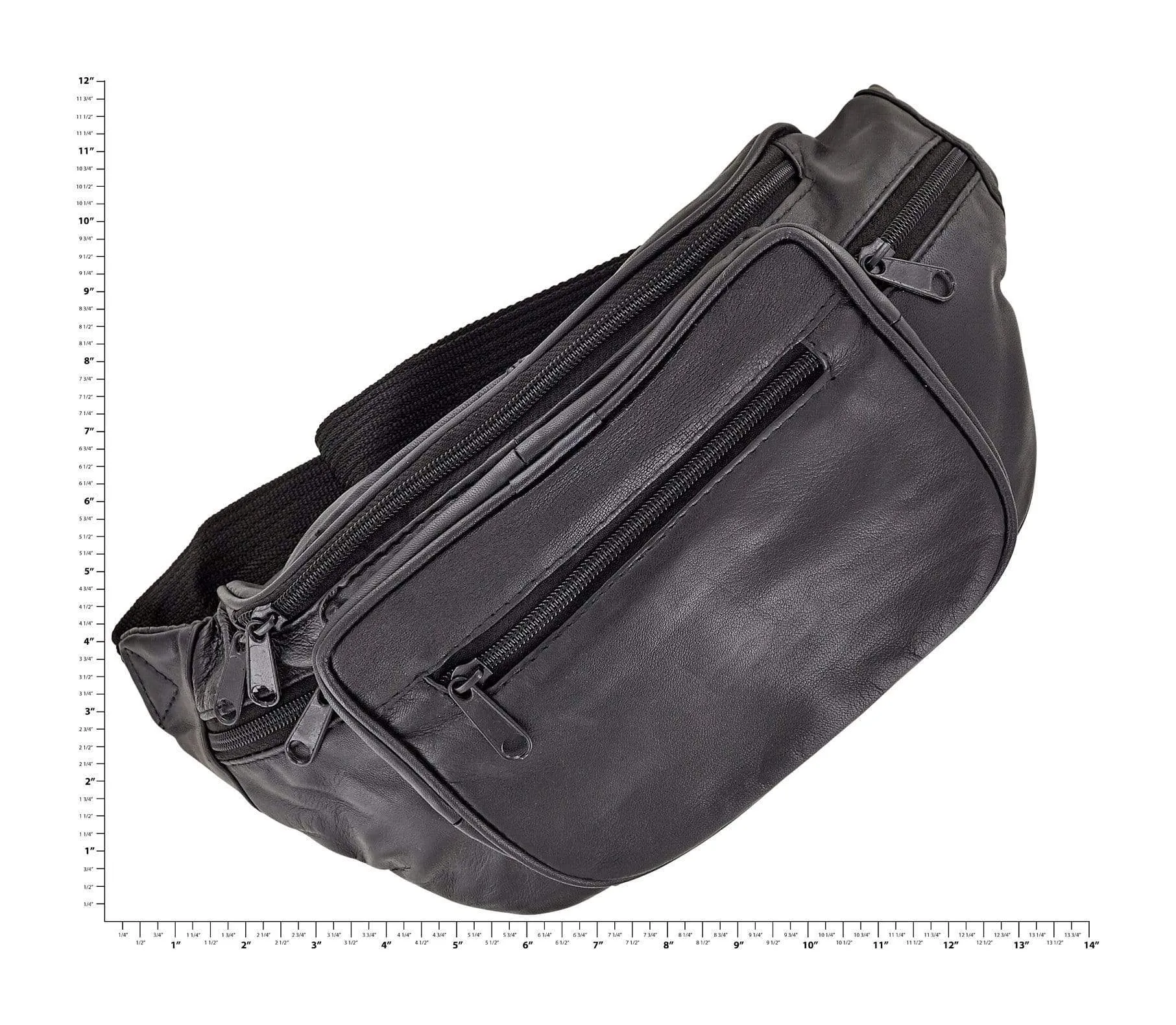 11" Black, Fanny Pack, Sheep Leather, #M-1671