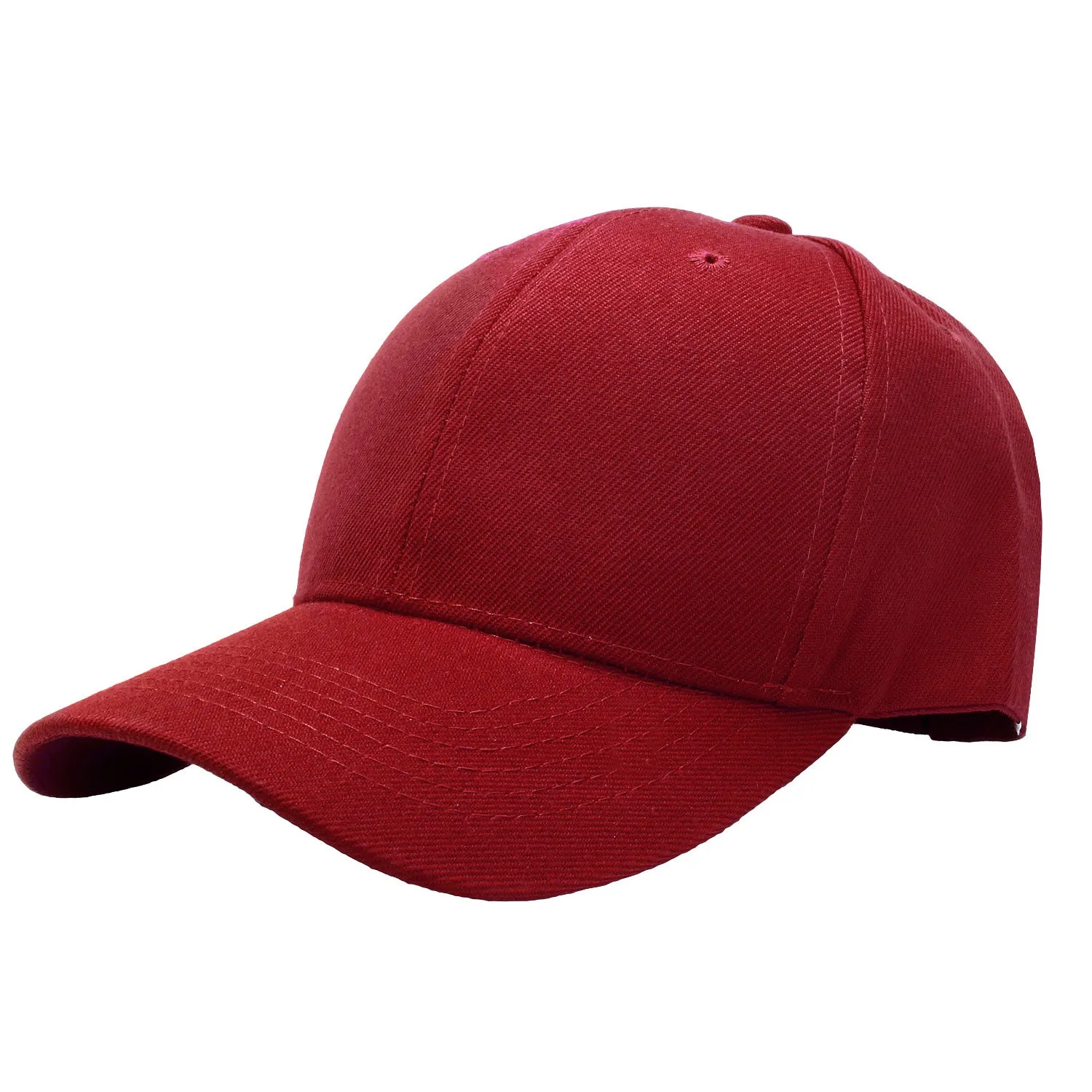 12-Pack Baseball Dad Cap Velcro Strap Adjustable Size - Burgundy