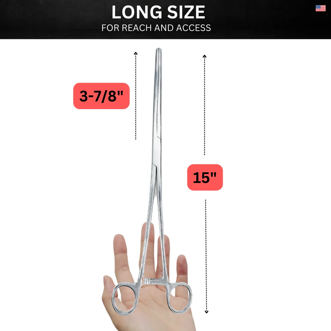 15" Stainless Steel Hemostat - Staight Tip  - S3-03297