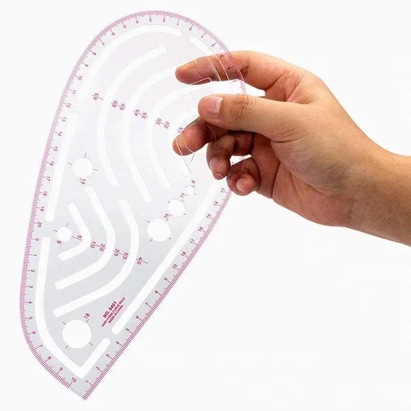 4 Pcs Pattern Making Ruler Set Tailor Fashion Measuring Kit Clear Sewing Drawing Ruler Sleeve Arm French Curve Cutting Ruler Paddle Wheel