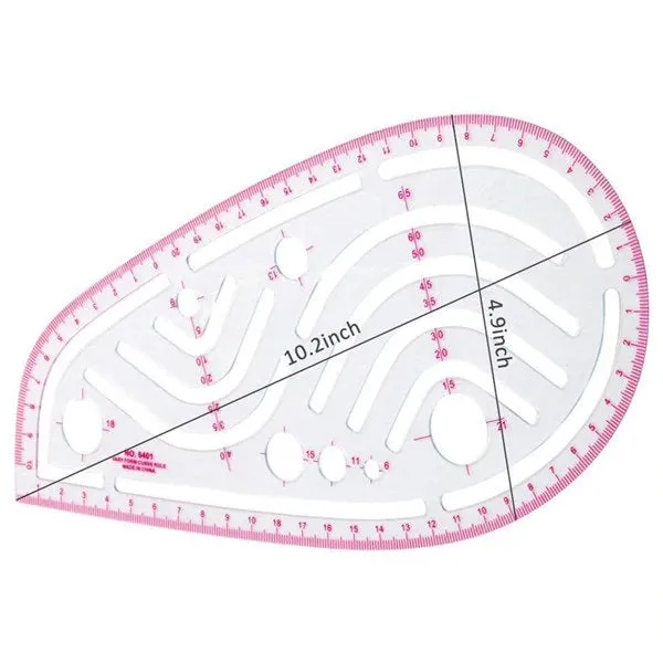 4 Pcs Pattern Making Ruler Set Tailor Fashion Measuring Kit Clear Sewing Drawing Ruler Sleeve Arm French Curve Cutting Ruler Paddle Wheel