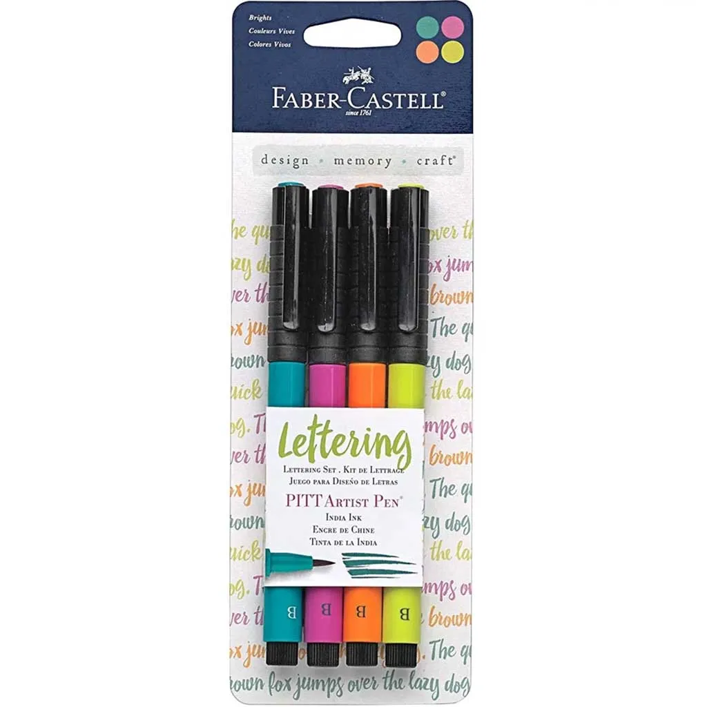 4 Pen Set Letter Art Bright