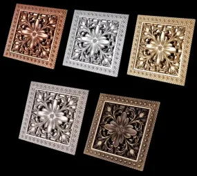 5 Colors Antique Brass Square Vintage Art Carved Floor Drain Cover