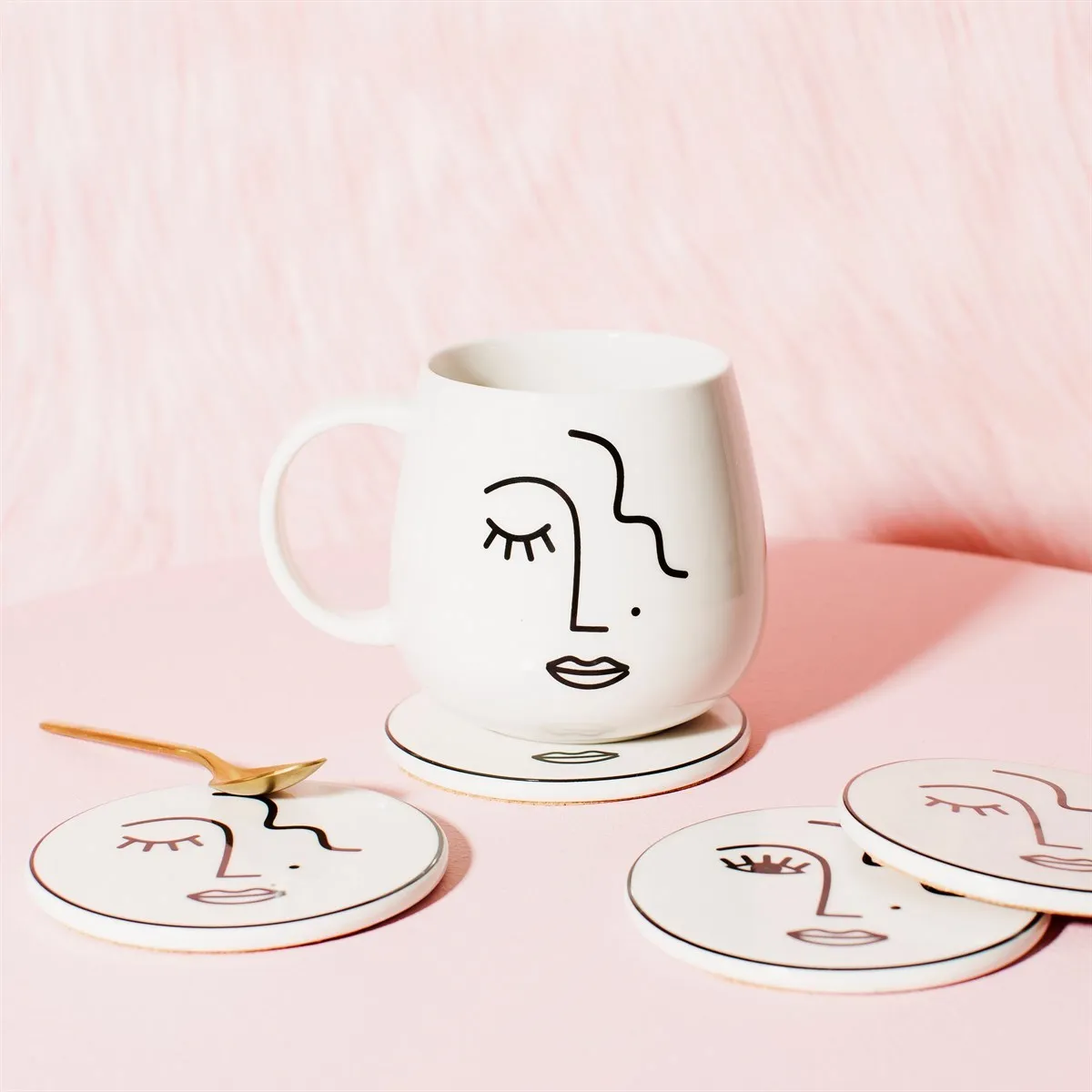 Abstract Face White Mug