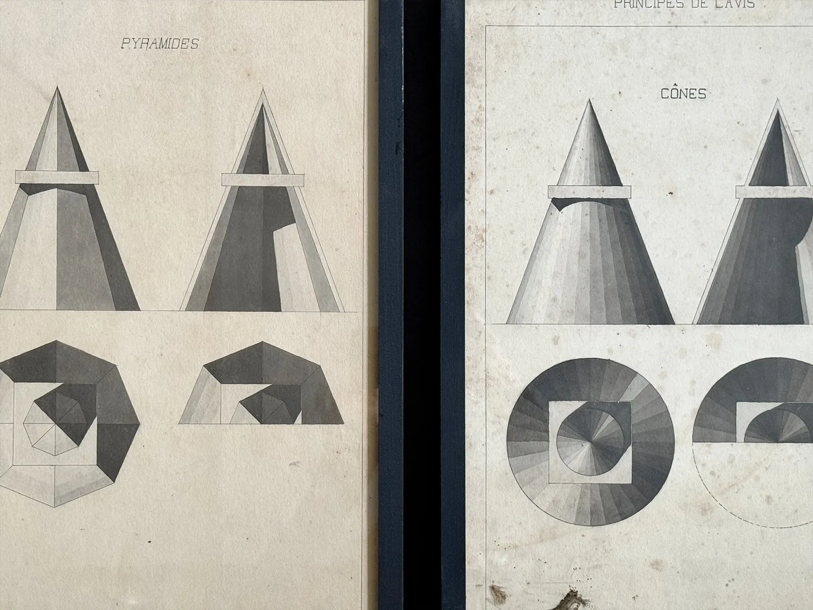 Antique French Monochrome Architectural Prints
