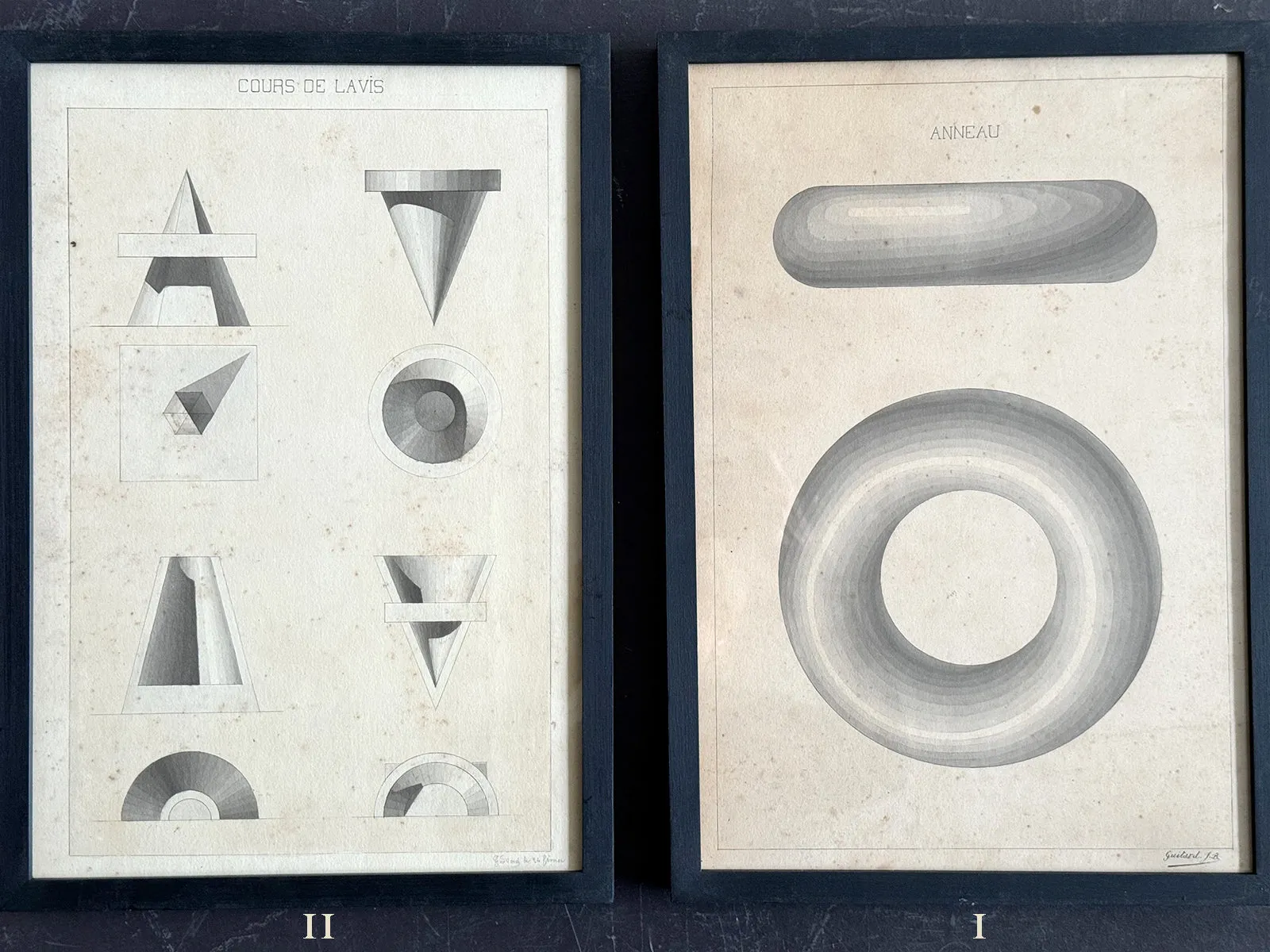 Antique French Monochrome Architectural Prints