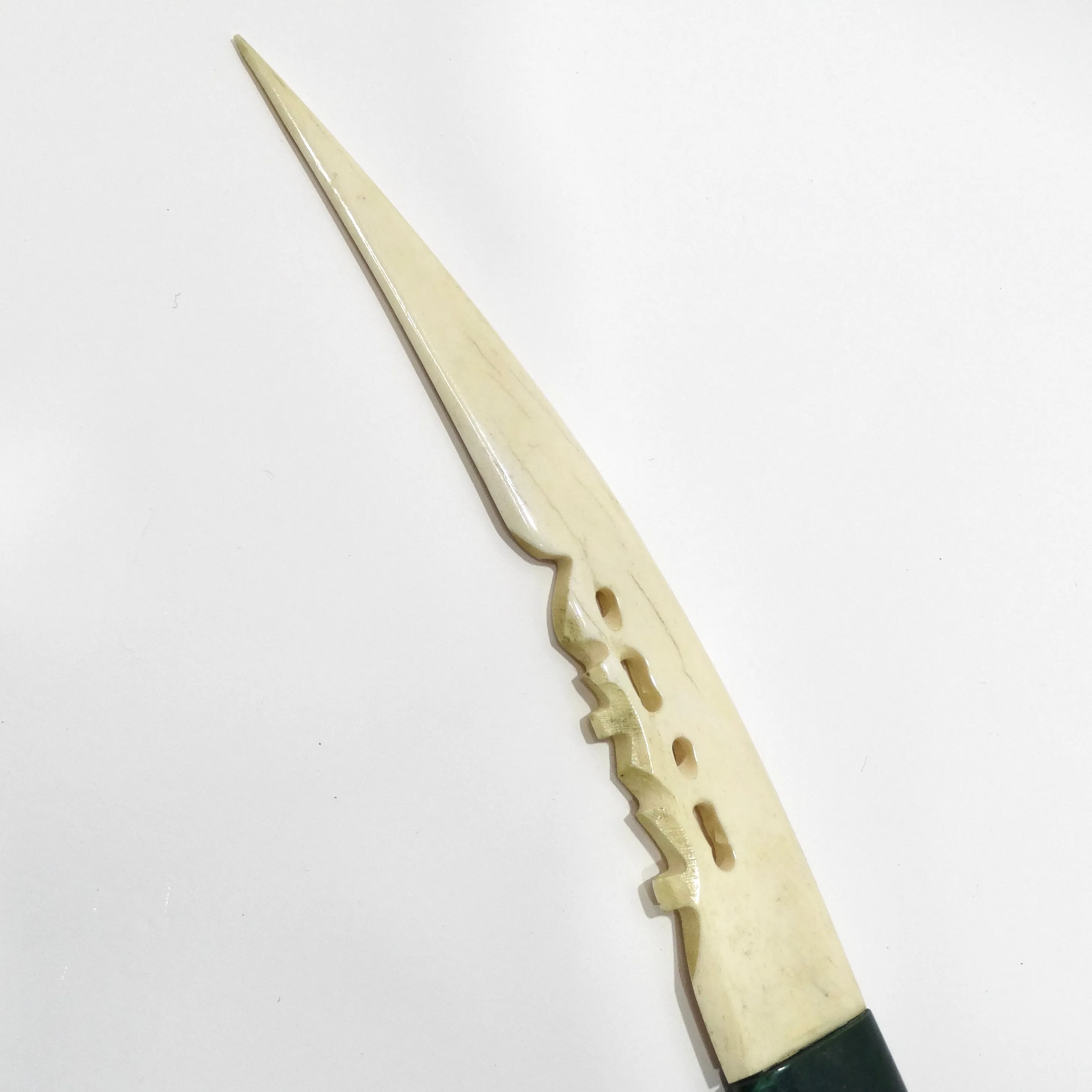 Antique Malachite Ivory Letter Opener