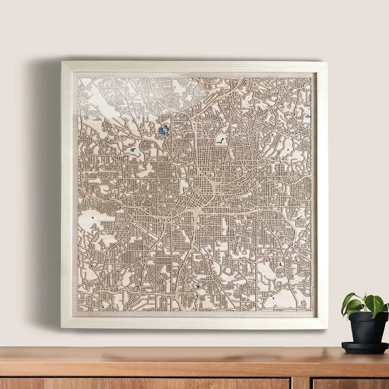 Atlanta Wooden Map