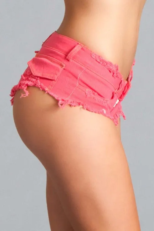 Baby Got Back Booty Shorts - Hot Pink - BWJ3HP - Large