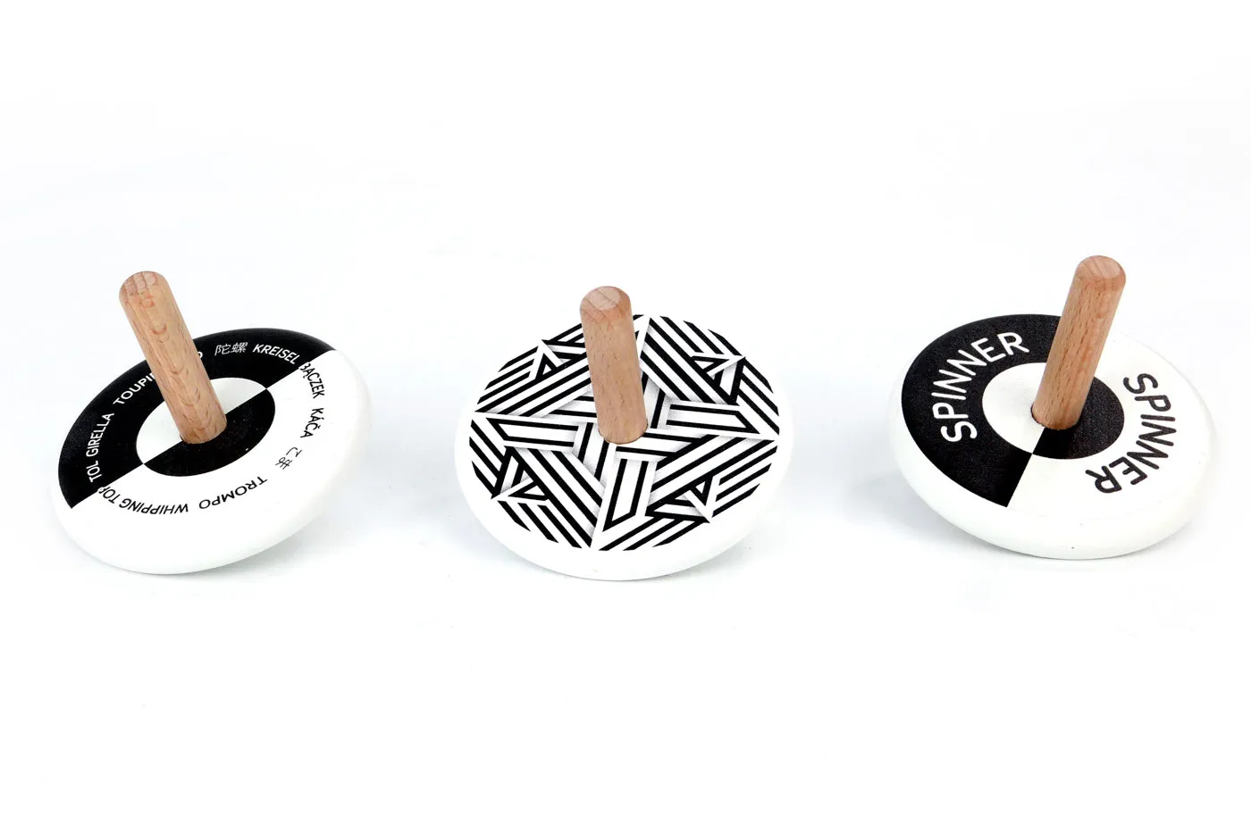 Bajo Black and White Spinning Top