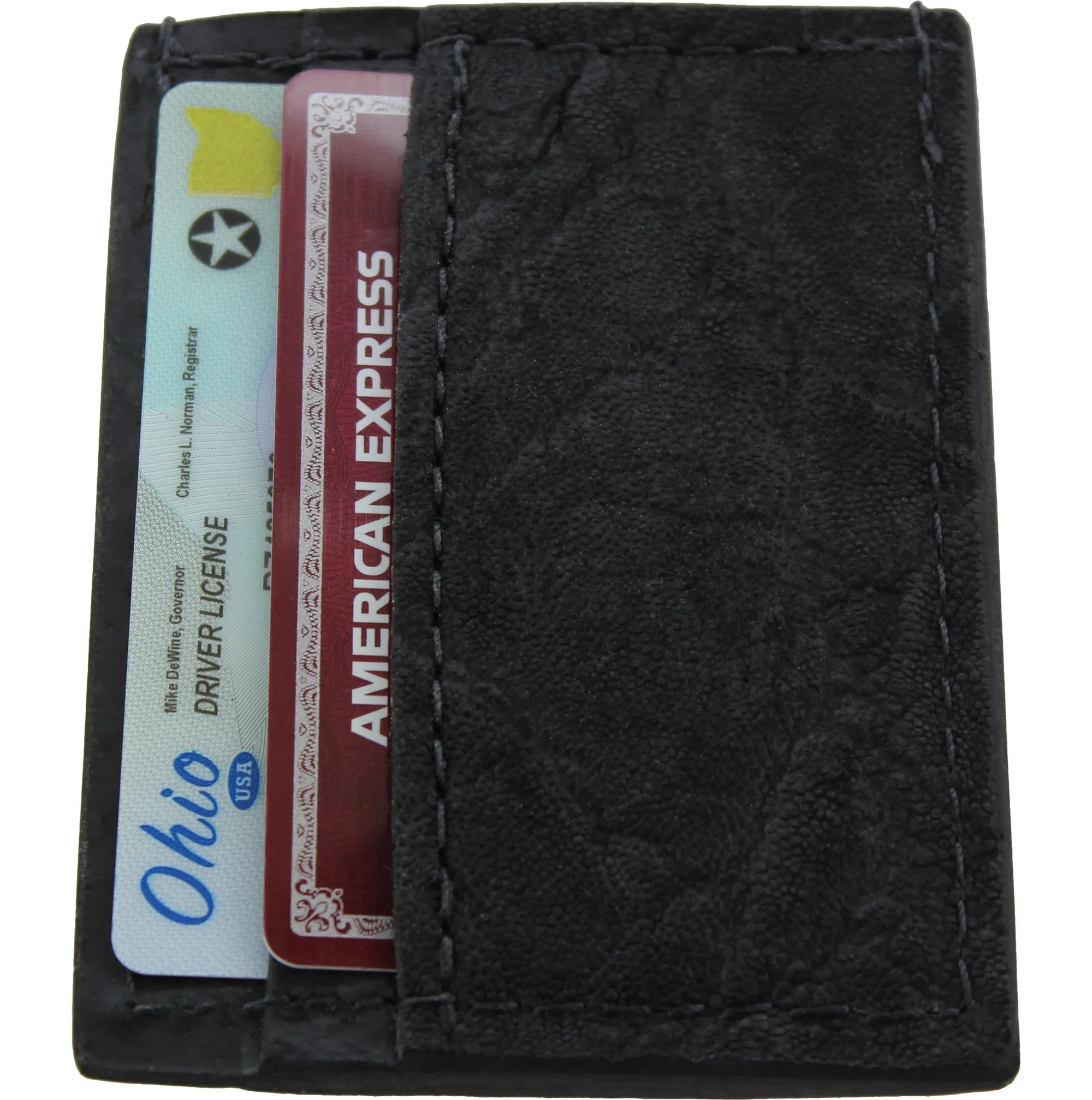 Black Elephant Money Clip Wallet With Credit Card Slots
