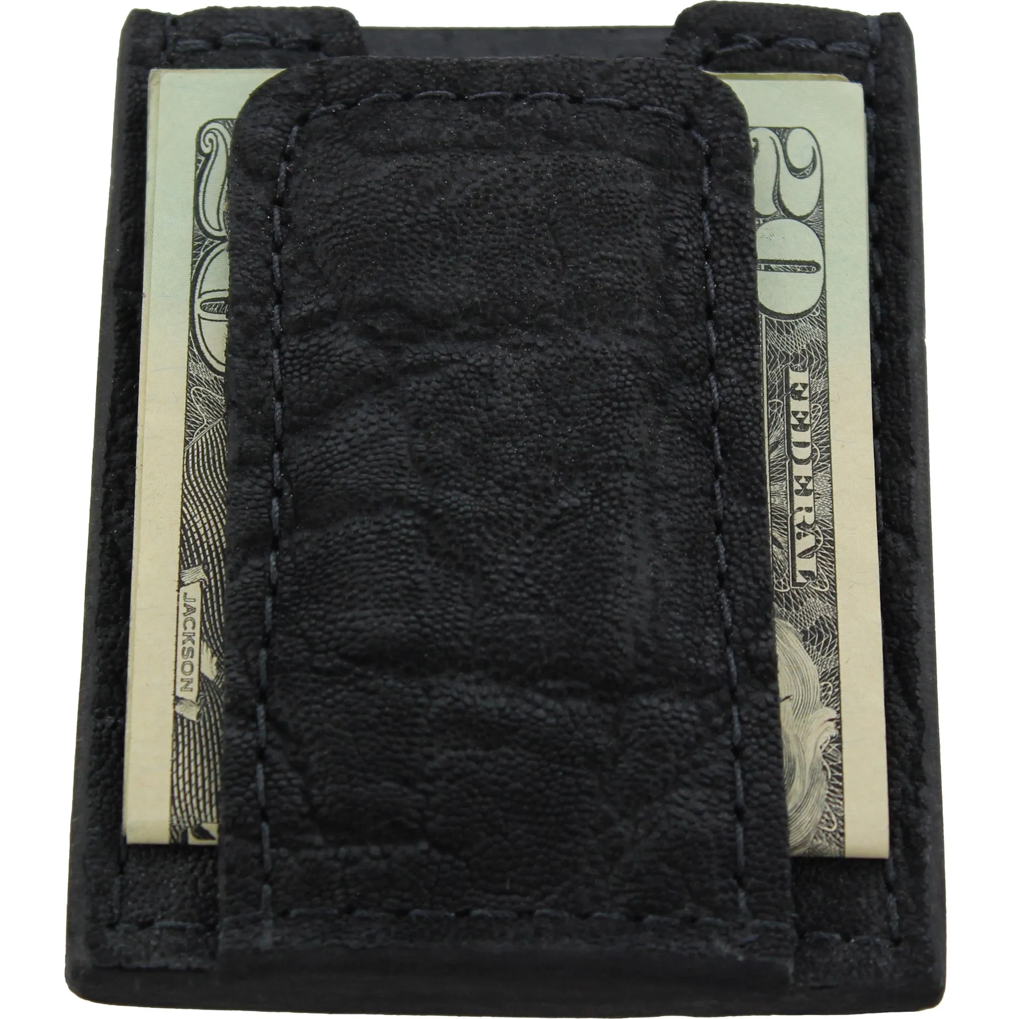 Black Elephant Money Clip Wallet With Credit Card Slots