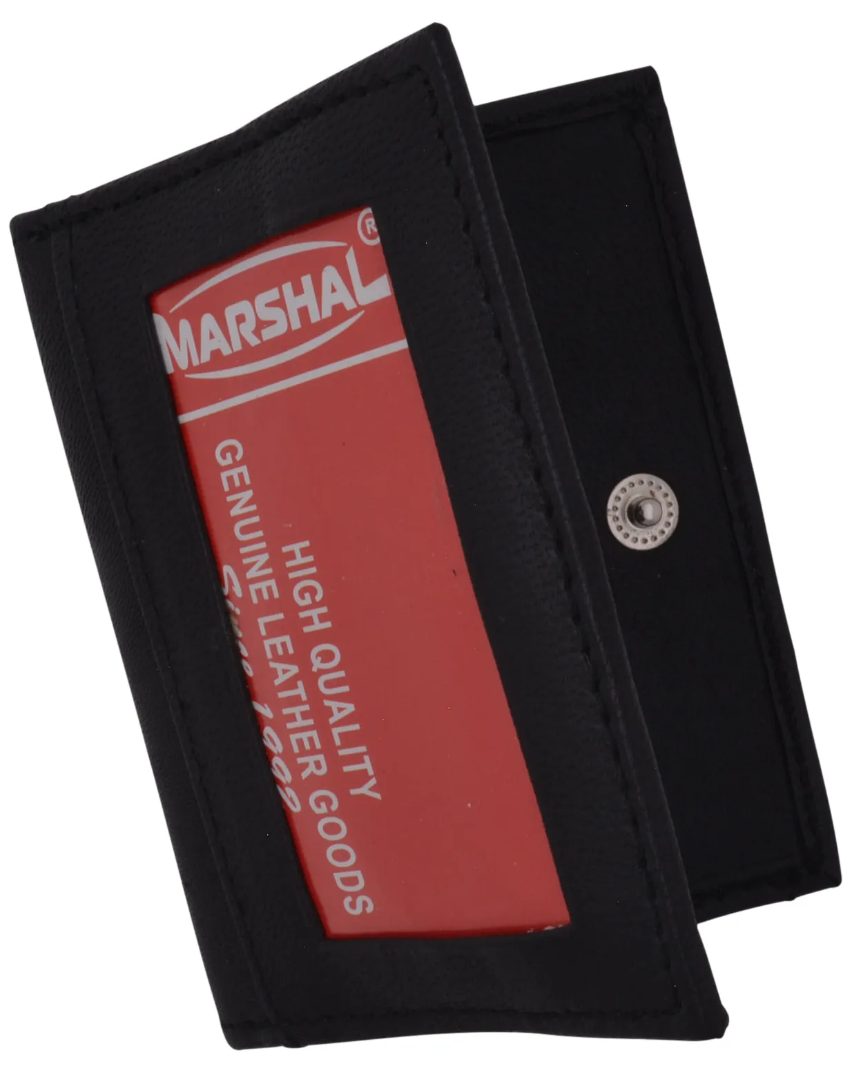 Black Mens LEATHER Bifold Wallet ID Credit Card Holder Front Pocket