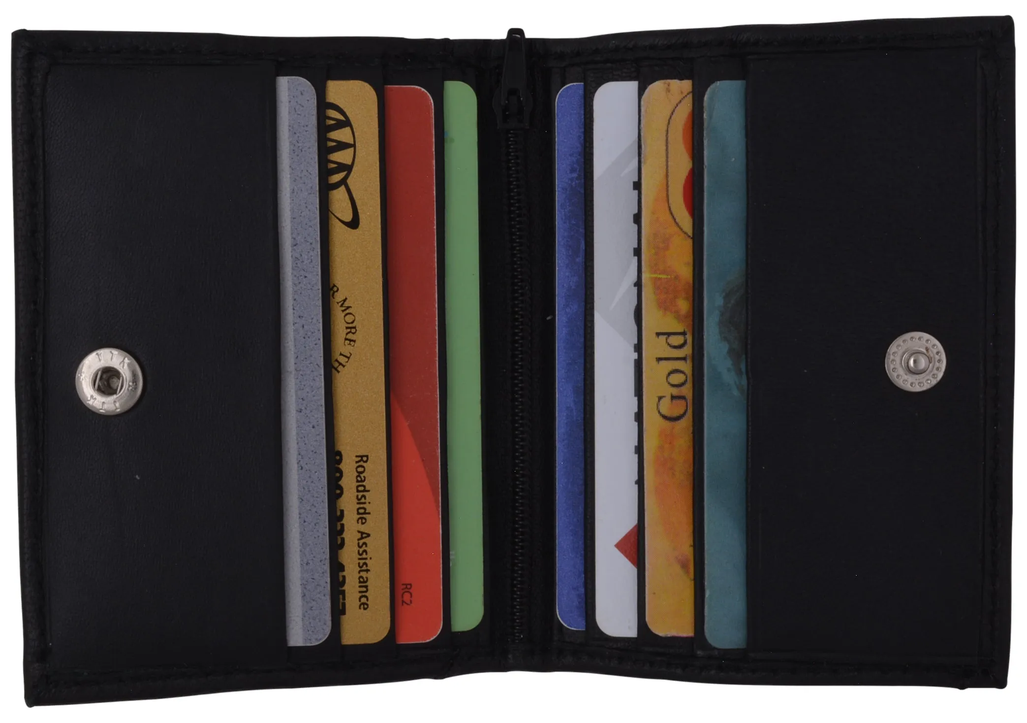 Black Mens LEATHER Bifold Wallet ID Credit Card Holder Front Pocket