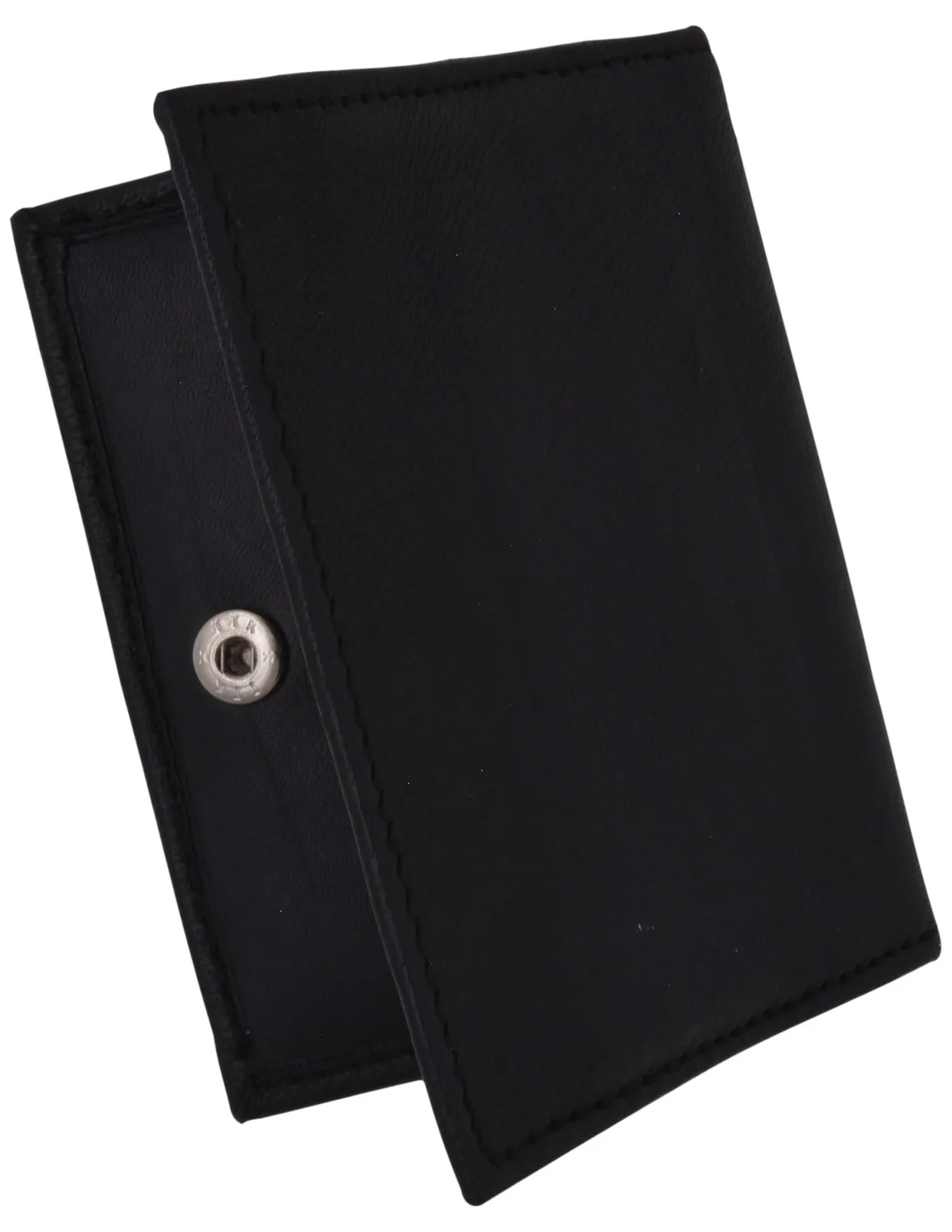 Black Mens LEATHER Bifold Wallet ID Credit Card Holder Front Pocket