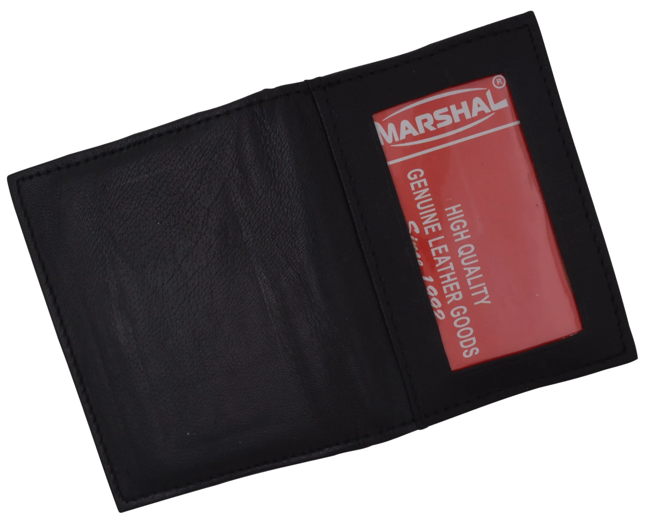 Black Mens LEATHER Bifold Wallet ID Credit Card Holder Front Pocket
