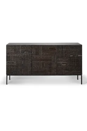 Black Teak Carved Sideboard | Ethnicraft Tabwa