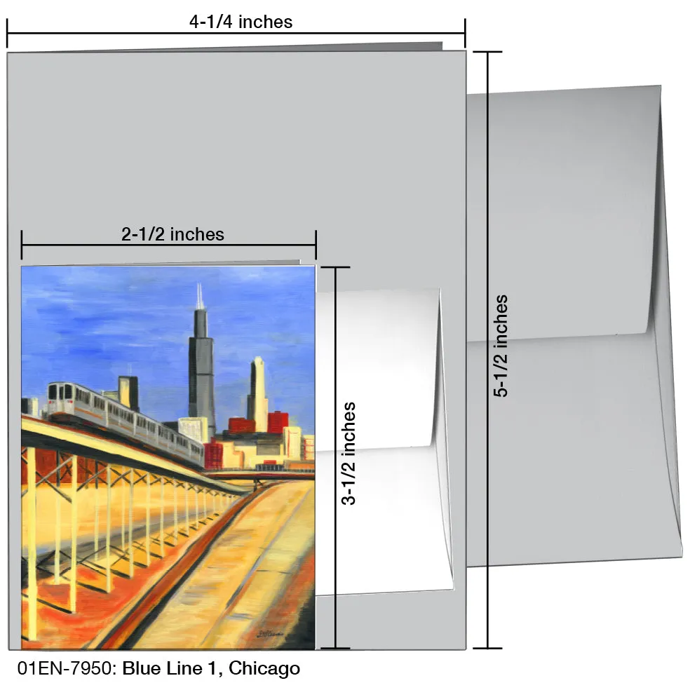 Blue Line 1, Chicago, Greeting Card (7950)