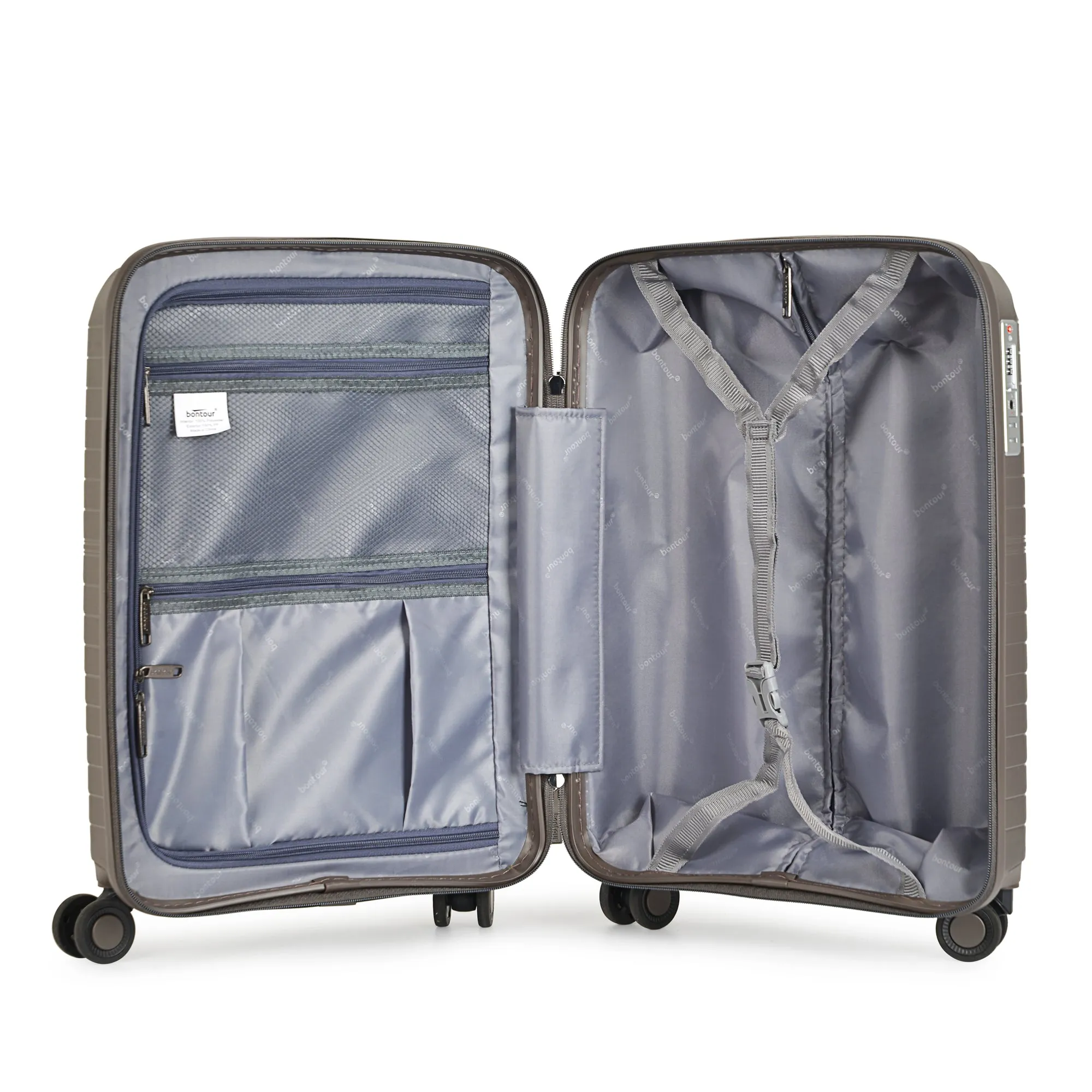 Bontour 'City' 4-wheeled suitcase with TSA lock, M Size 66x43x26 cm,  brown