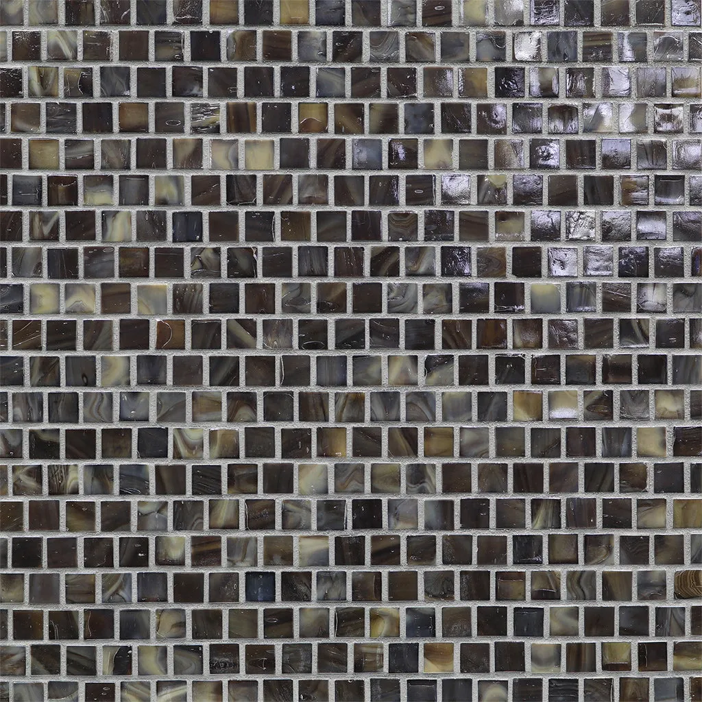 Cafe au Lait Iridescent, 5/8" x 5/8" - Glass Tile