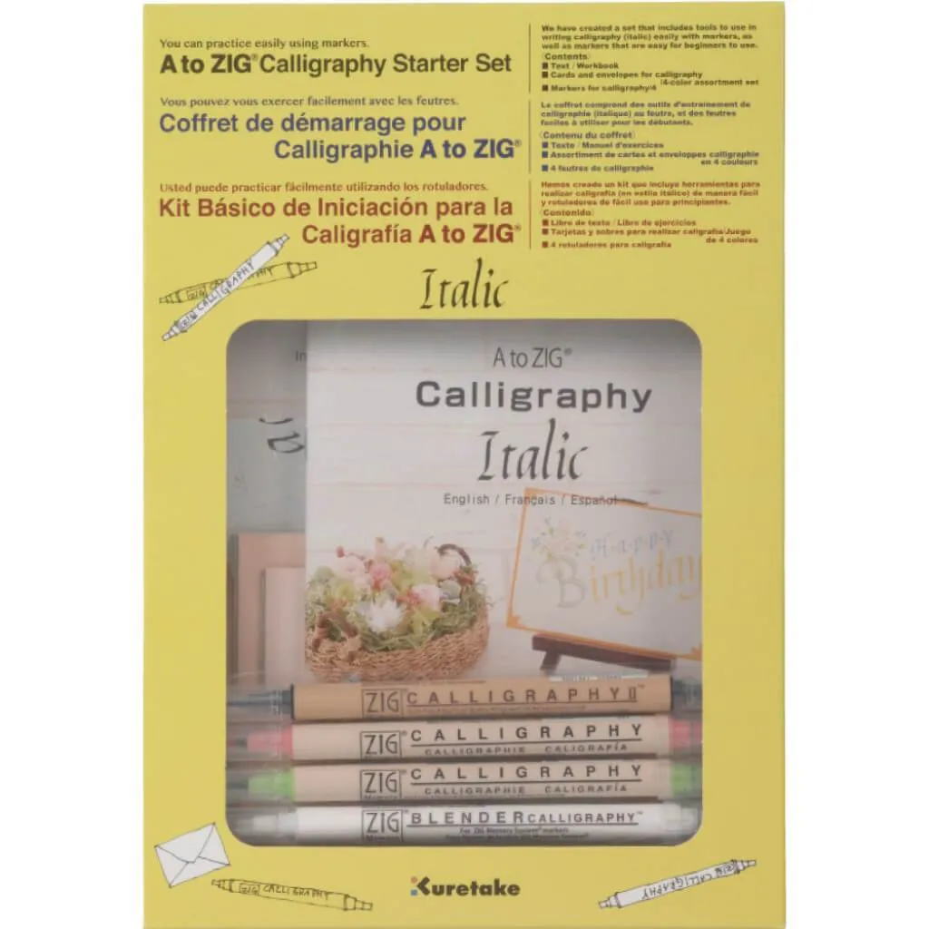 Calligraphy Starter Set Italic A To Zig