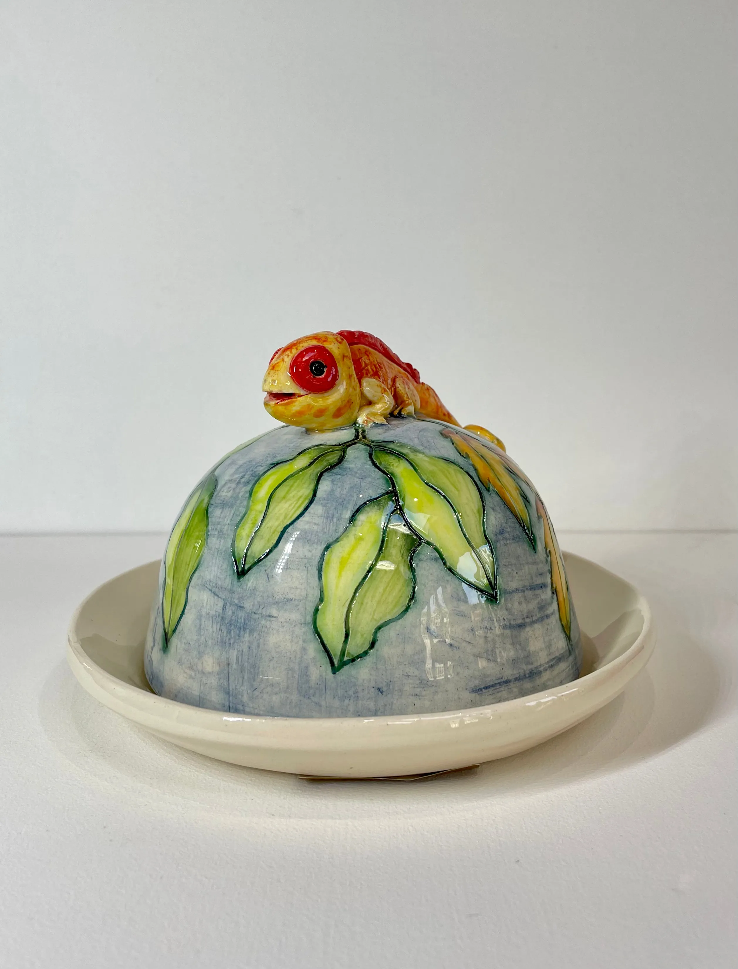Chameleon Butter Round Dish by Jeanne Jackson