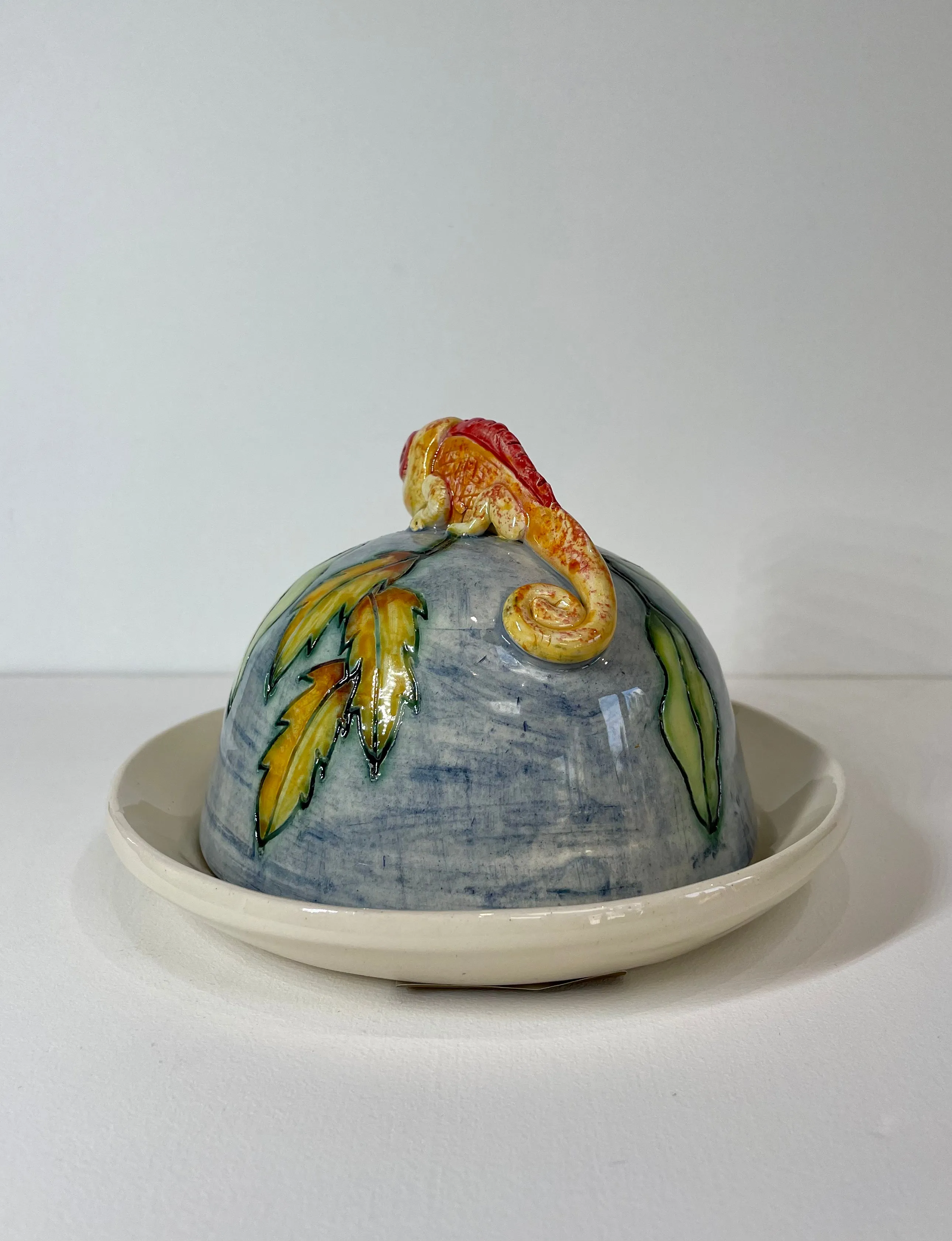 Chameleon Butter Round Dish by Jeanne Jackson