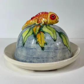 Chameleon Butter Round Dish by Jeanne Jackson