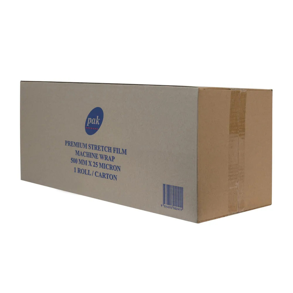 Clear Machine Stretch Film 1 Roll 25um 500mm x 1500m