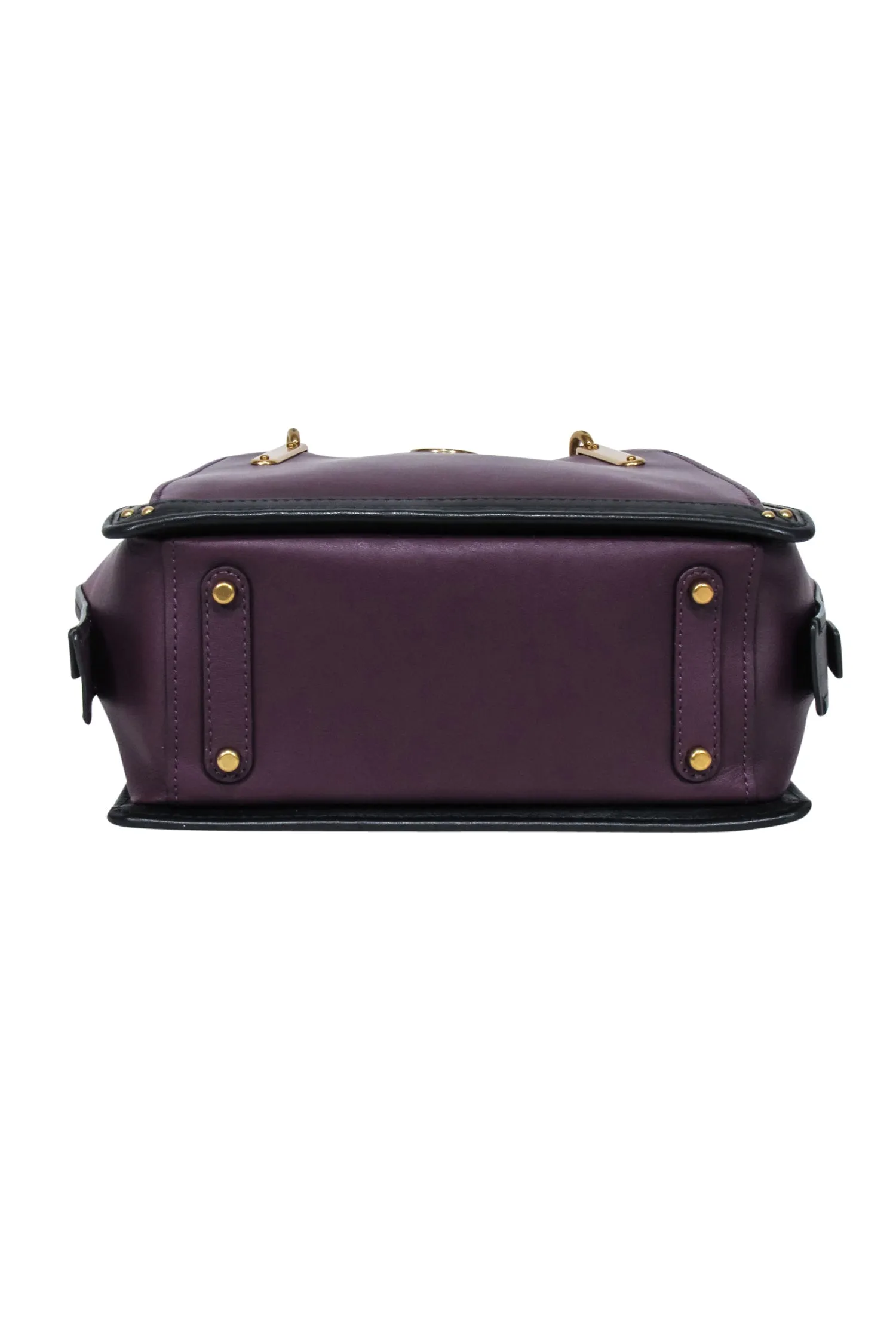 Coach - Plum Purple & Black Leather Mini "Dreamer" Bag