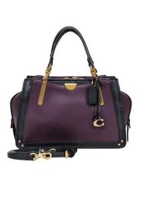 Coach - Plum Purple & Black Leather Mini "Dreamer" Bag