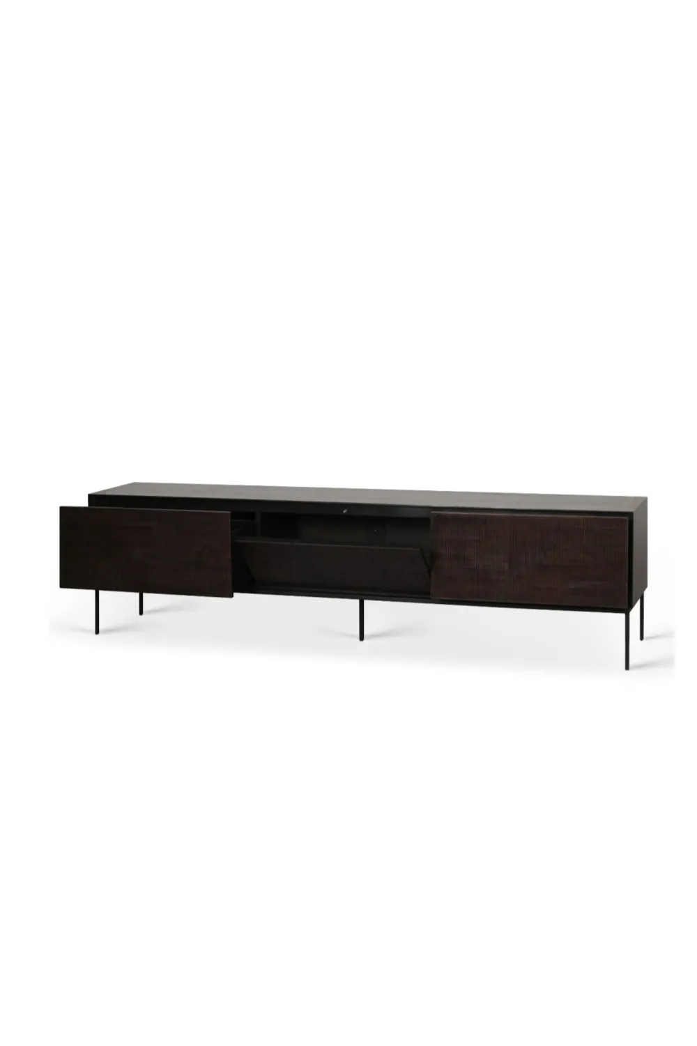 Dark Teak TV Cupboard | Ethnicraft Grooves