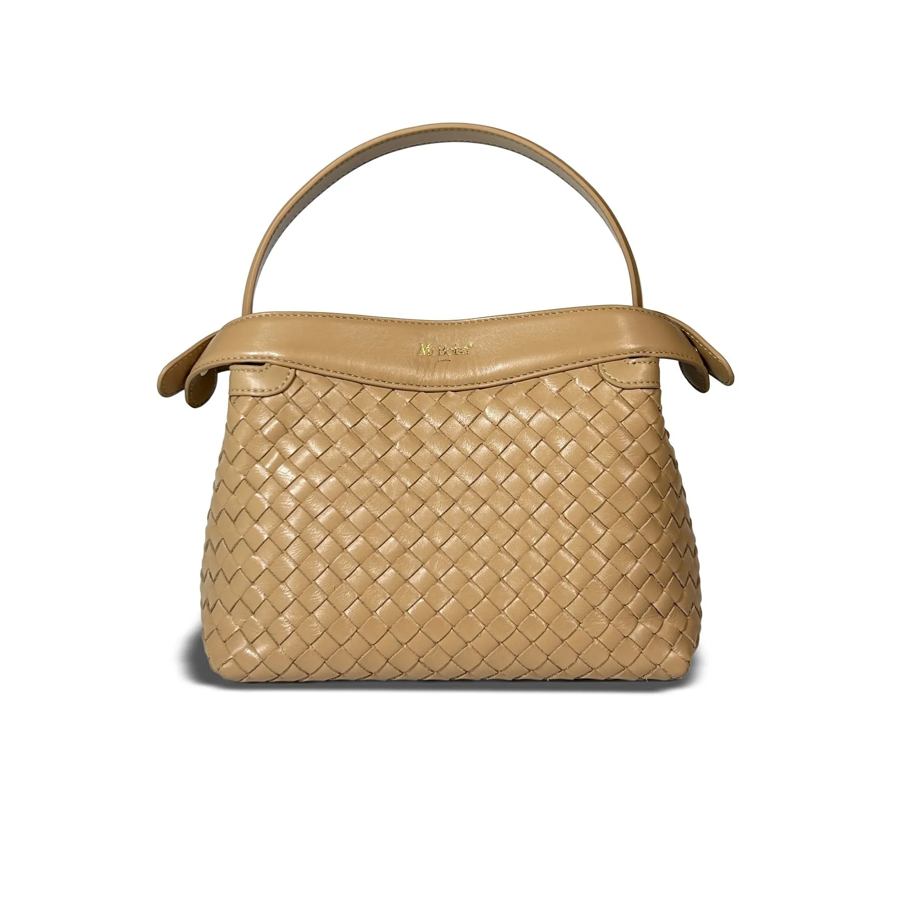 Florence Top Handle Woven Bag - Caramel