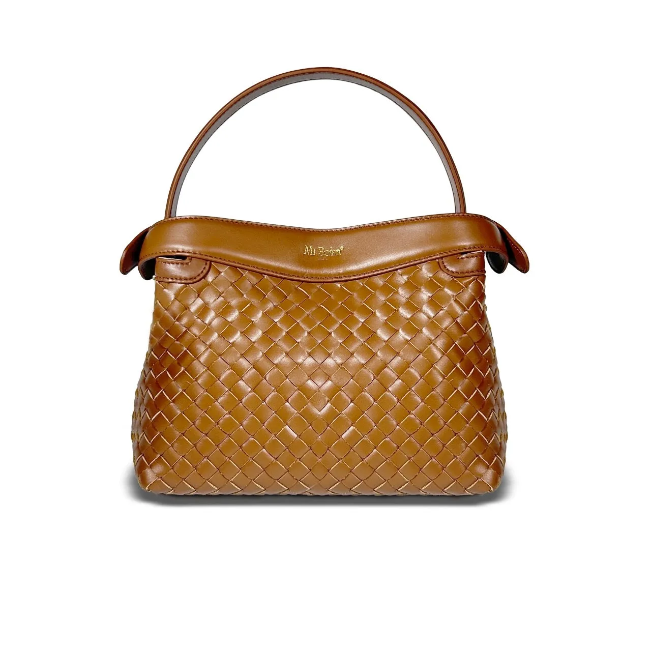 Florence Top Handle Woven Bag - Caramel