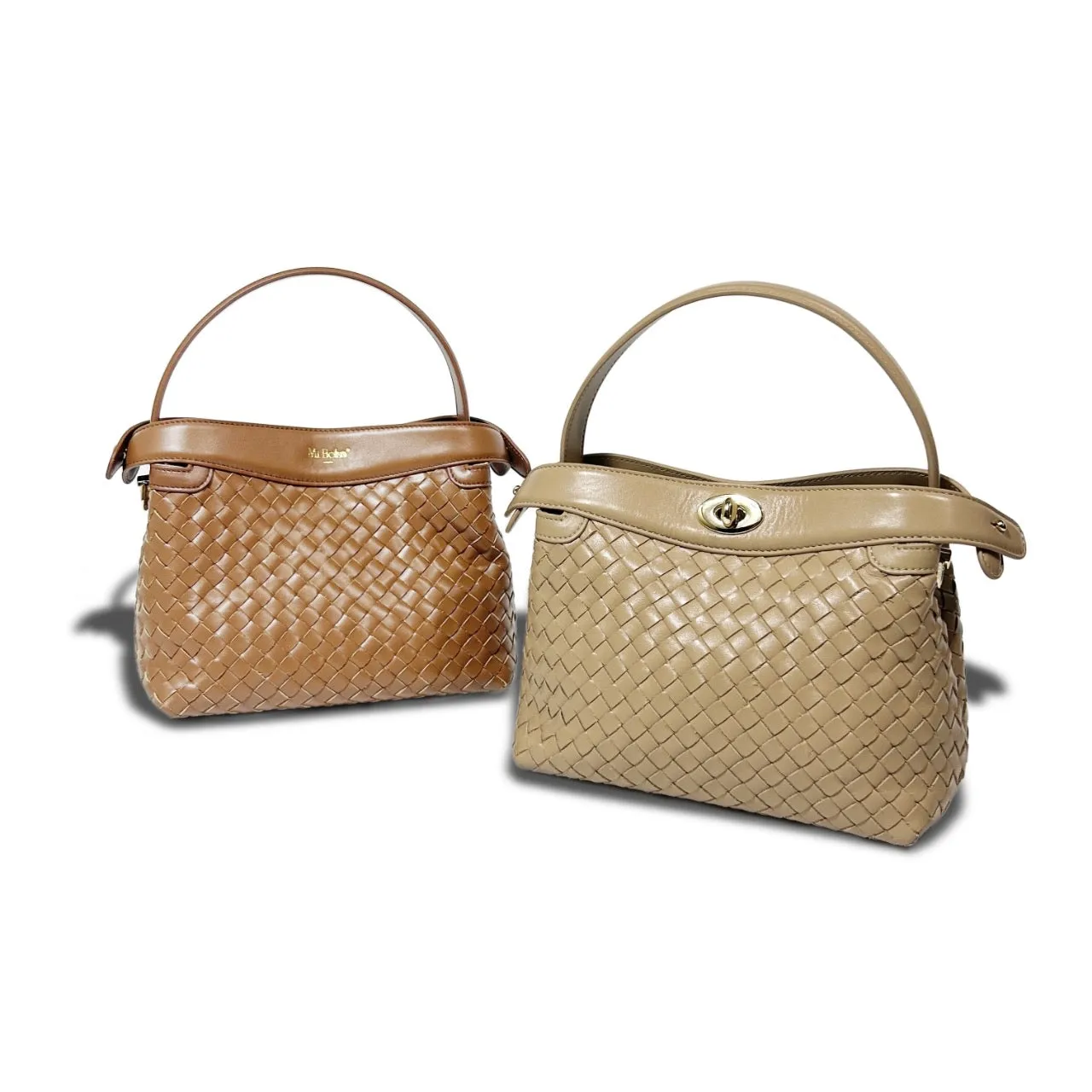 Florence Top Handle Woven Bag - Caramel
