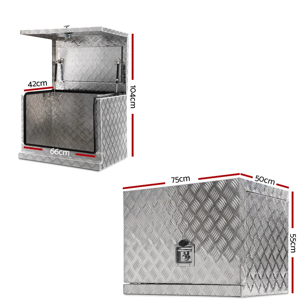 Heavy-Duty Aluminium Tool Box with Gas Struts, Locks – Giantz