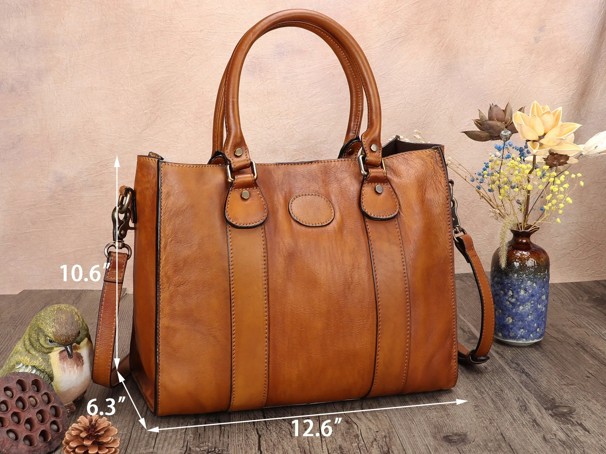 Leather Satchel Top Handle Shoulder Bag Crossbody Purse Handbag