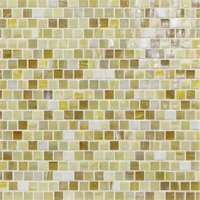 Lemon Meringue Iridescent, 5/8" x 5/8" - Glass Tile