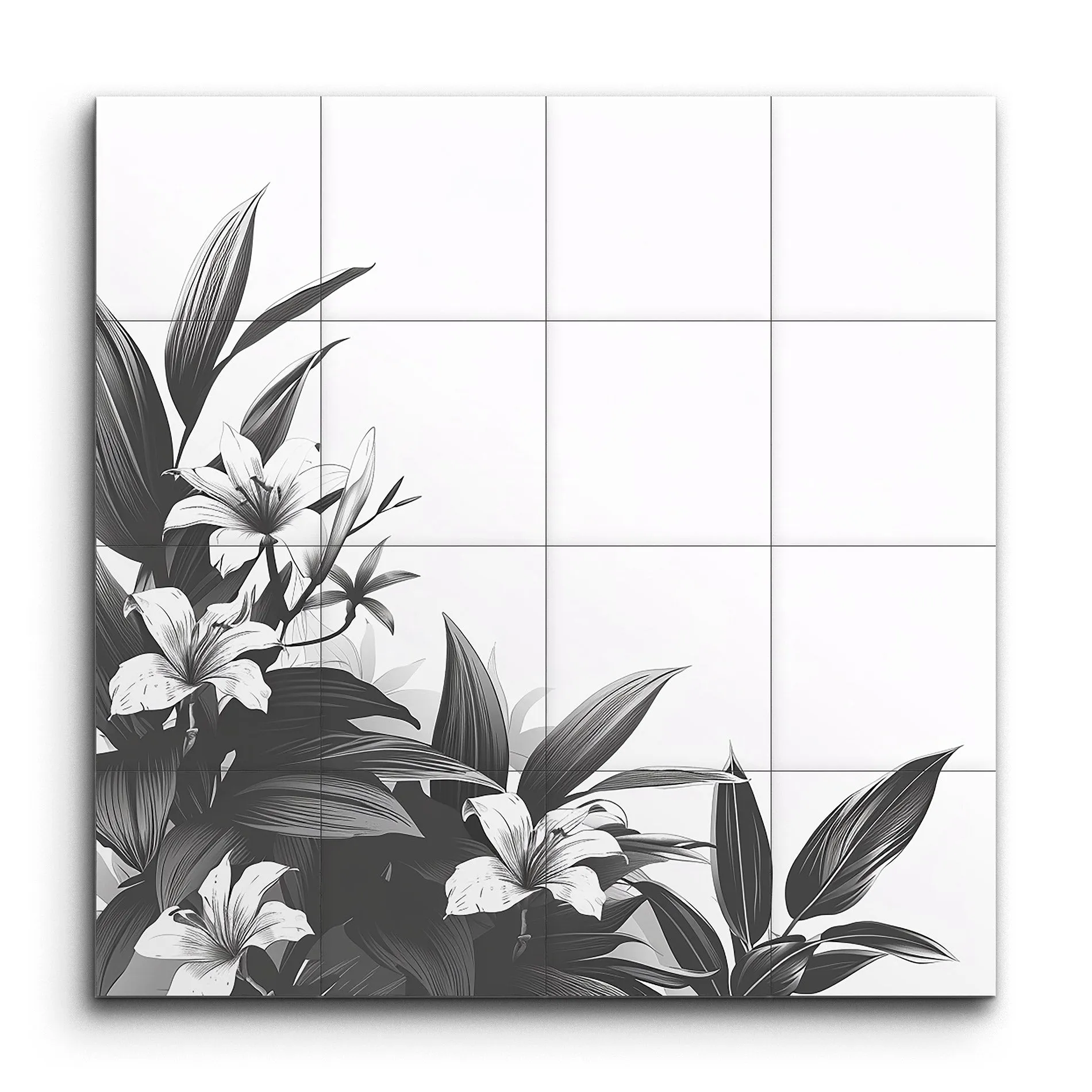 Lifelike Monochrome Floral Elegance