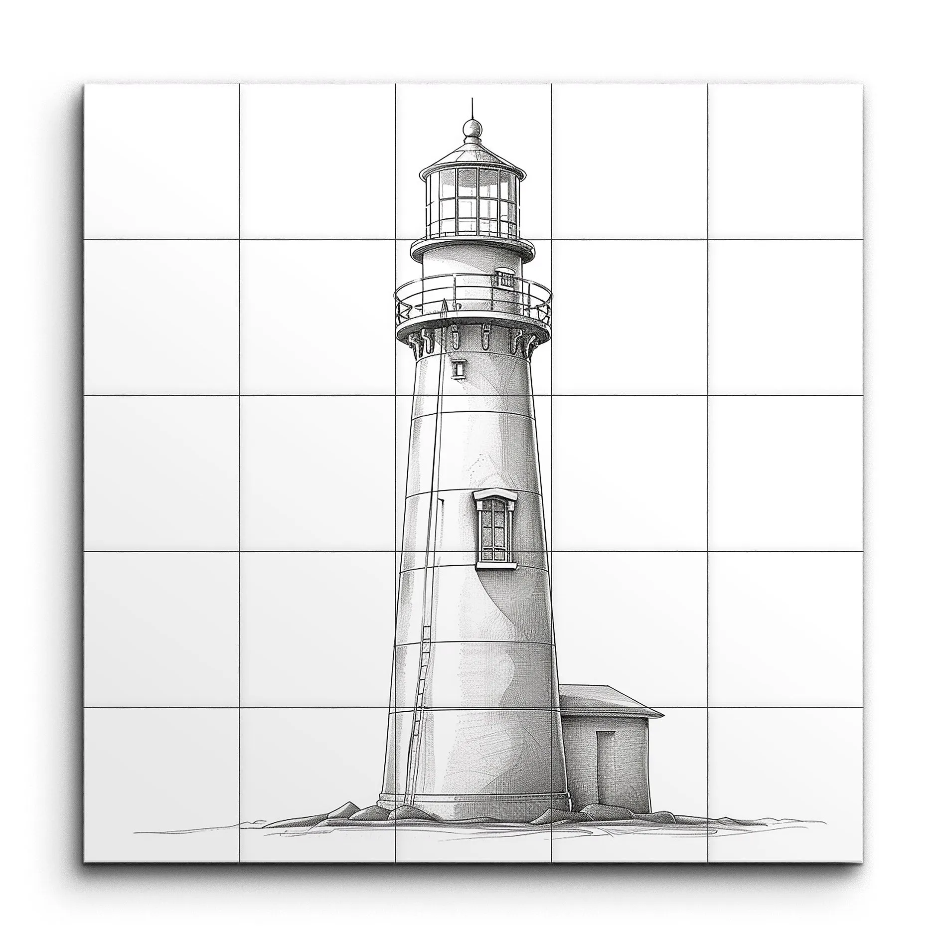Lighthouse Elegance: Monochrome Architectural Art