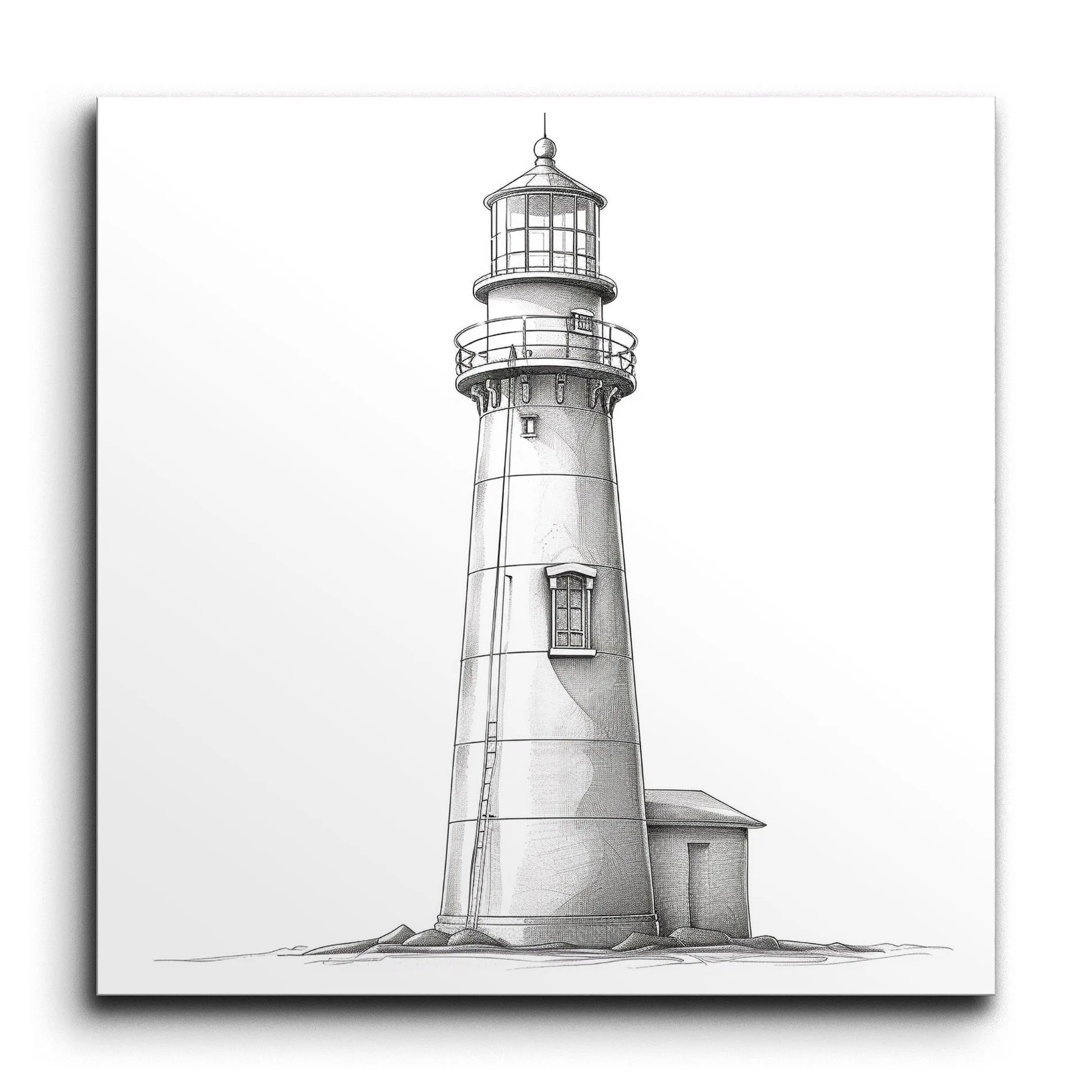 Lighthouse Elegance: Monochrome Architectural Art