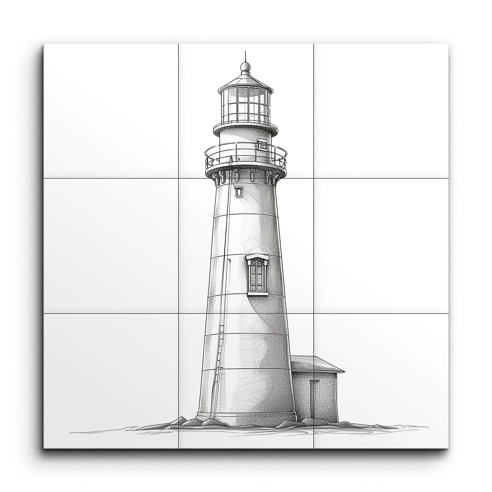 Lighthouse Elegance: Monochrome Architectural Art