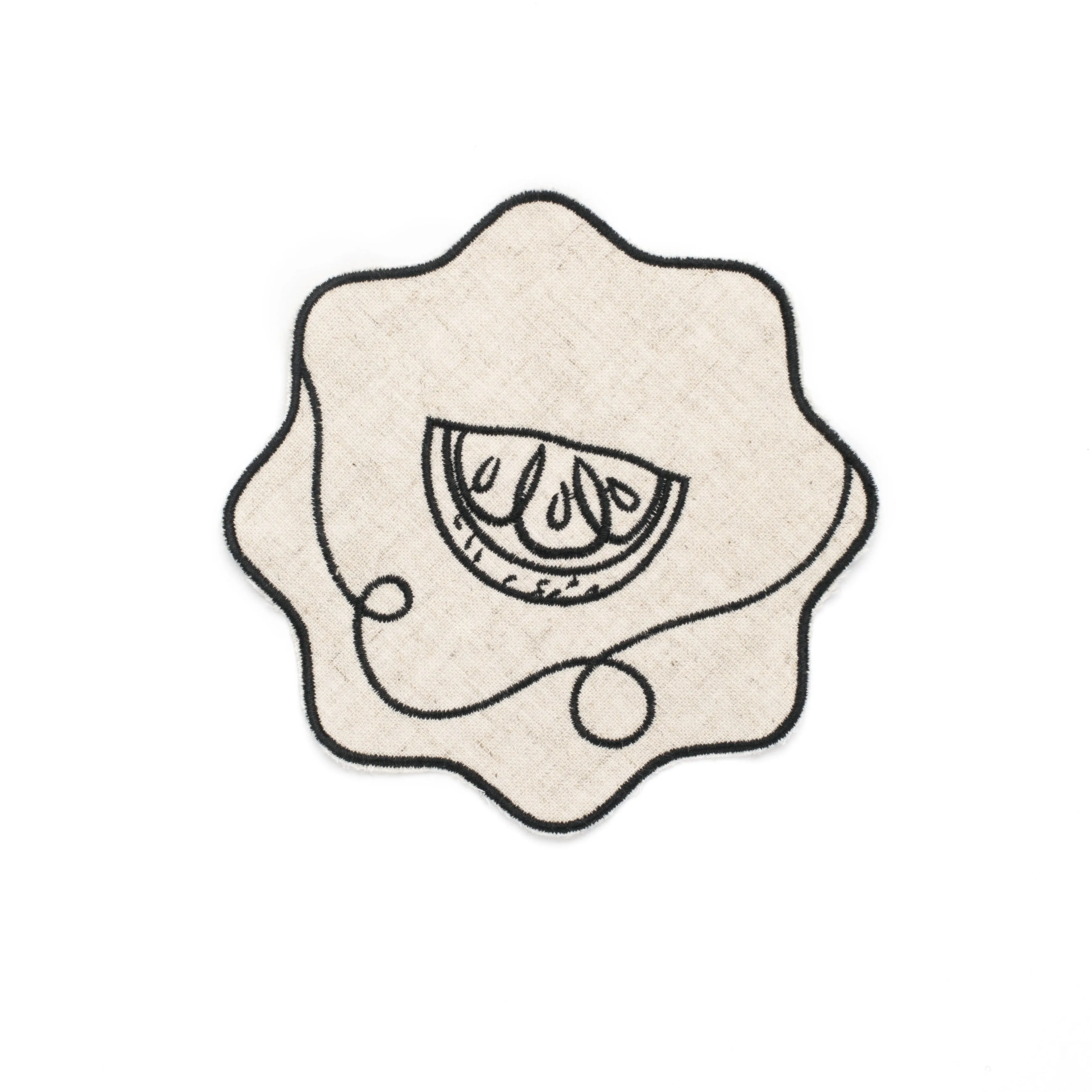 Line Drawing Embroidered Linen Coasters (Set of 4)