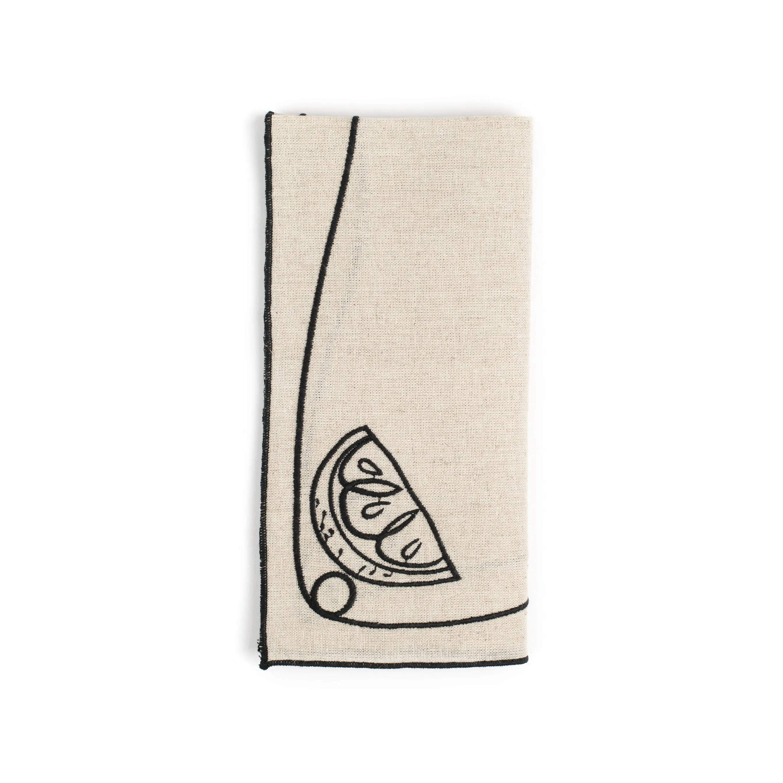 Line Drawing Embroidered Linen Napkins (Set of 4)