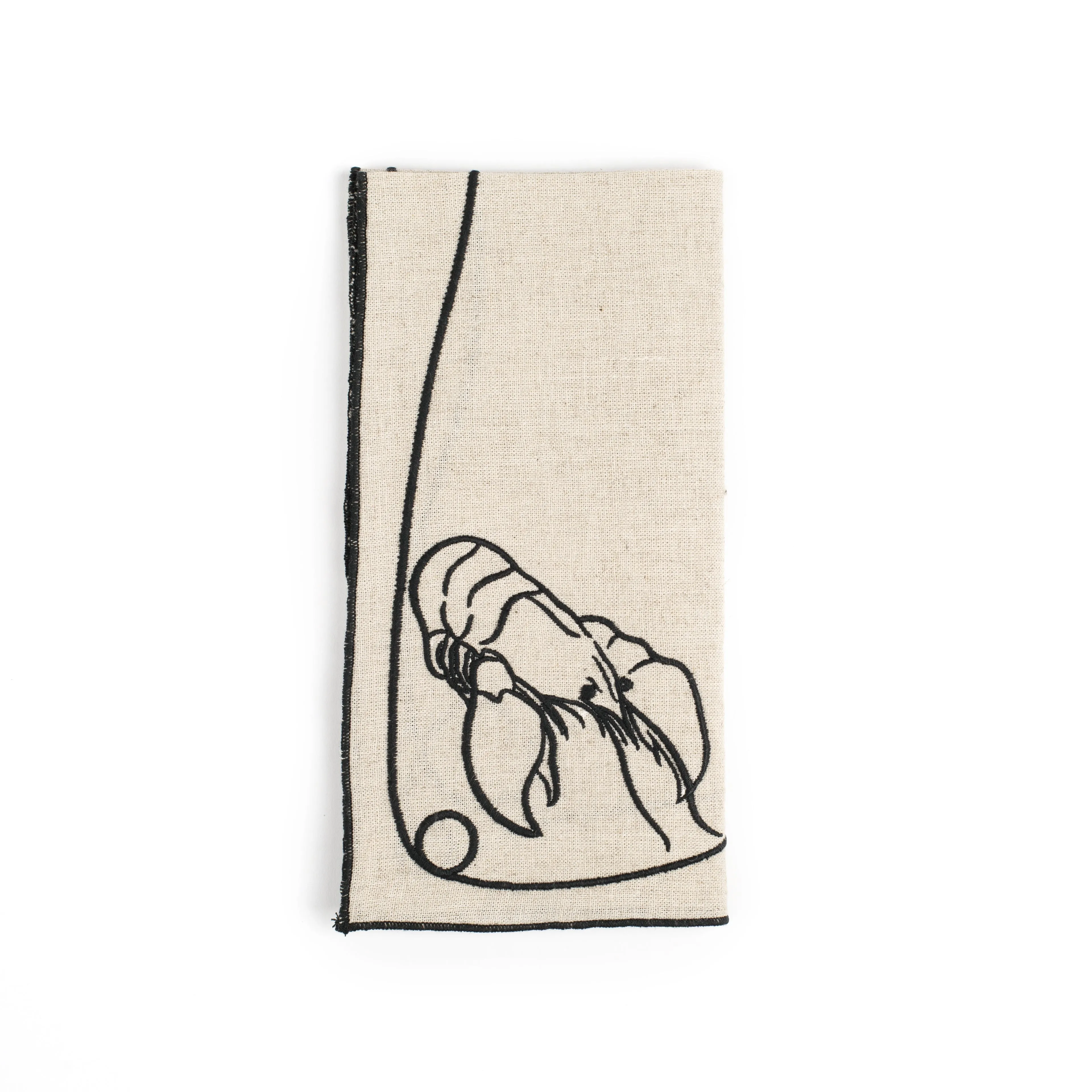 Line Drawing Embroidered Linen Napkins (Set of 4)