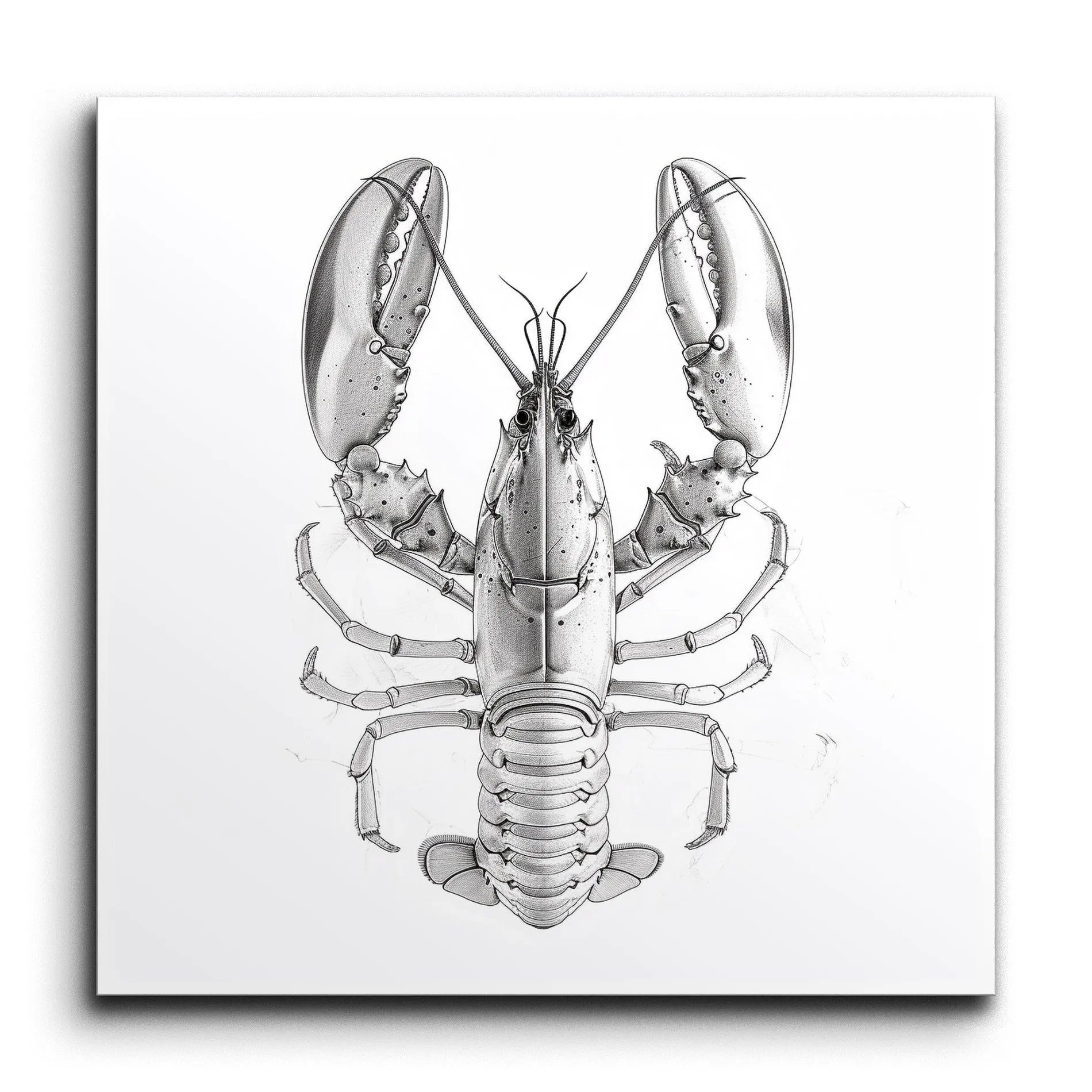 Lobster Elegance: Monochrome Marine Art