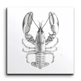 Lobster Elegance: Monochrome Marine Art
