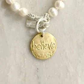 Margot gold Butterfly disc pearl necklace