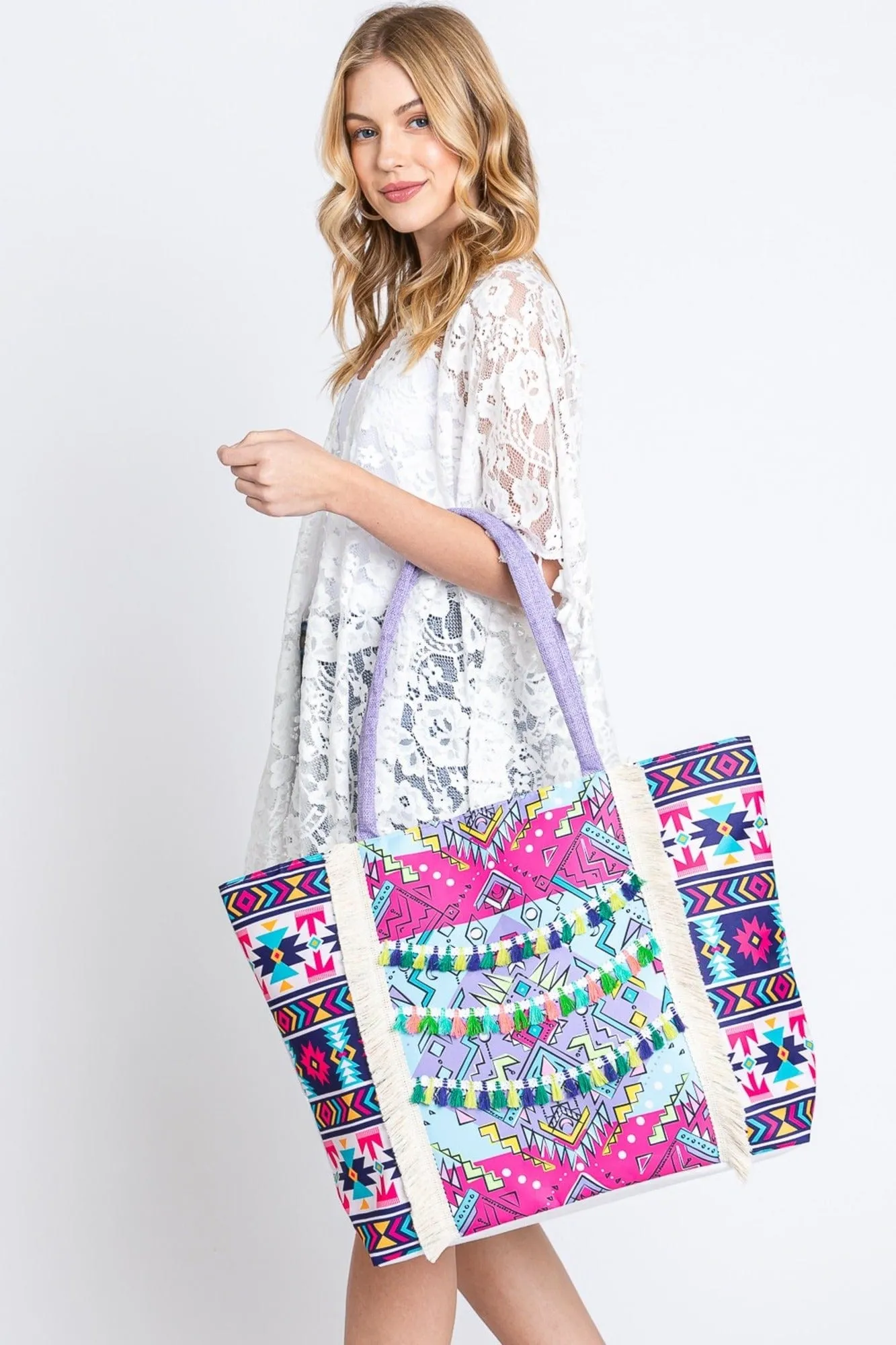 MB0246 Lilianna Boho Fringe Tote Bag